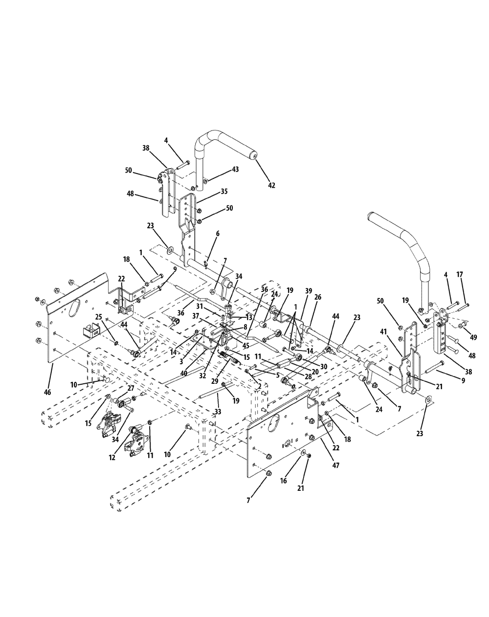Control Assembly Diagram and Parts List for M60-KW (53AI8CT6050-31HP-OHV)(2010) Cub Cadet Lawn Tractor